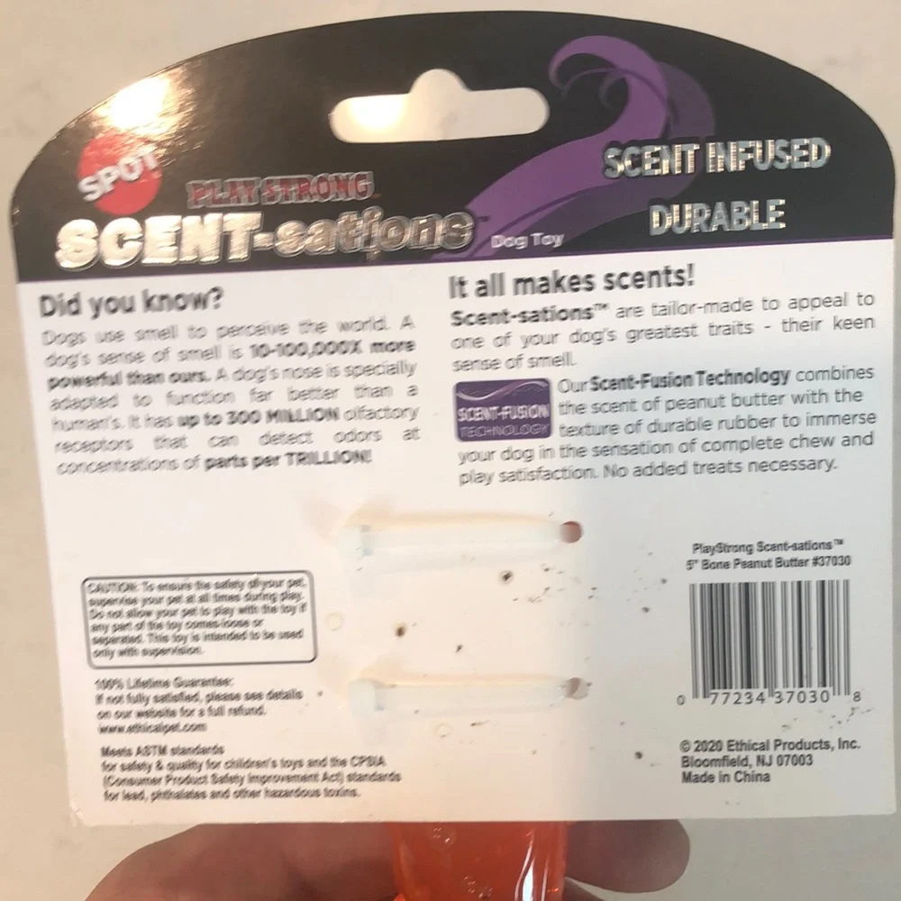 SPOT Peanut Butter Orange Dog Toy
